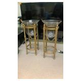 2 decorative glass holder