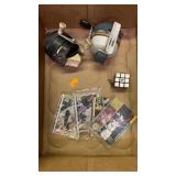 Cards, fishing reels, keychain