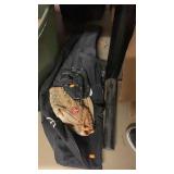 Baseball gloves and bag