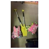 2 kid life jackets and paddles