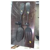 Decorative spoon and fork candle holders