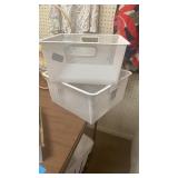 2 metal mesh storages bins