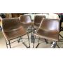 Set of 4 Bar Stools-Metal legs-RoundHill Furniture