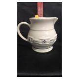 Longaberger pottery pitcher.  Blue.