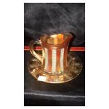 Iridescent small pitcher & plate