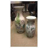 2 large Asian inspired vases