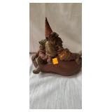 Cute Gnomes  in a shoe ( wood)