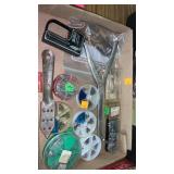 Fishing Flat w/misc fishing items