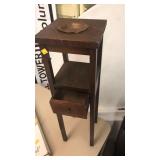 Ash Tray Smoking Stand Vntg Wooden