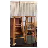 2 wooden stools