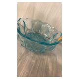 Vintage Light Blue Glass Scalloped Edge Bowl