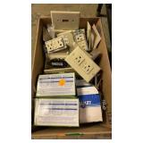 Box of electric sockets and misc