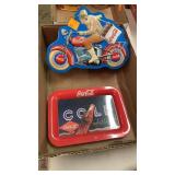 Coca-Cola tin and small tray