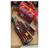Coca-Cola lunch box and 2 bottle tins
