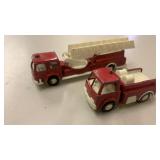 2 Vntg Fire Trucks - Tootsie Toy