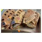 3 Vntg Baseball Gloves/Mitts