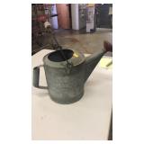 Vintage. Galvanized watering can.  Metal bail.