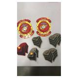 Military window stickers & uniform patches.