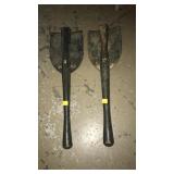 2 folding shovels.
