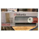 Brabantia bread box.  18" x 10". Approx.