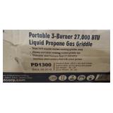 Portable 3 burner propane gas griddle