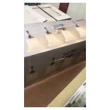 4-light vanity fixture. 8.8" x 30.9" x6.9". Satin