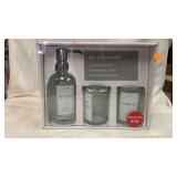 3 pc Set soap Dispenser, Toothbrush Holder,