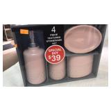 4 pc textured stoneware bathroom / counter top
