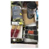 Outdoorsy  lot. Fleece throw.  Flashlights.