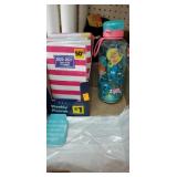 Flat of planners, drinking bottle  and misc