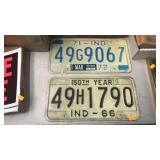 Vintage Indiana license plates.