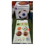 3-D Sports Ball Pan Set & cookie candy md