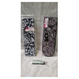 Thirty one items...bottle thermal case, flat iron