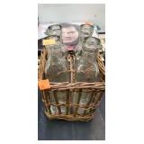 Basket with bottles