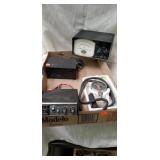 Flat of vintage electronics,  scanning receiver,