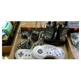 Flat of game controllers & walkie talkies