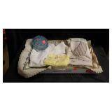 Flat of Vintage Cloth and Glass Floral Arranger