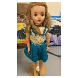 Approx 17 inch 1950,s/60s? Doll w/stand
