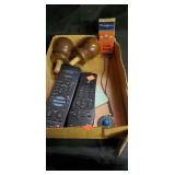 Flat of 2 vintage banister knobs (wood) remote