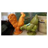 Royal Haeger Decorative Rooster and Chicken