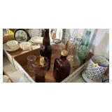 Flat of Assorted Vintage Bottles and Glassware