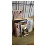 Lot of Framed Pictures and Mirror