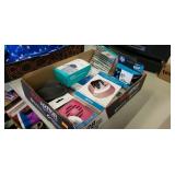 Flat of Various Supplies: Toner, Microphone,