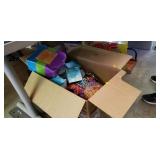 Box Lot of Candy, Kleenexes, Advil