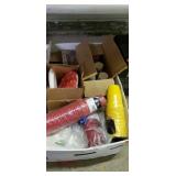 Box of cups, paper plates etc