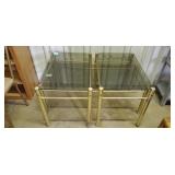 2 glass top end tables and a coffee table
