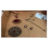 Flat of Assorted Jewelry including one 925 ring
