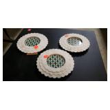 Three Round Flower Themed Picture Frames (4" x