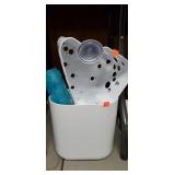 Trash can, shower can and bathtub mat