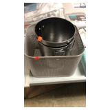 Metal organizer and 2 metal buckets